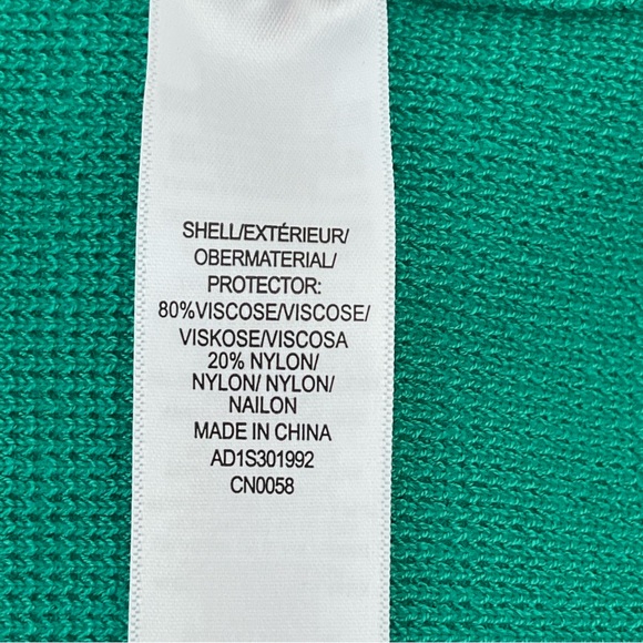 Adrianna Papell Cardigan Sweater Scallop Trims Gold Buttons Faux Front Pockets - Picture 12 of 13